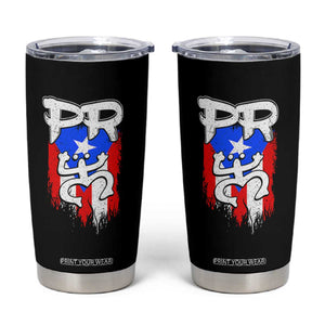 Puerto Rico Flag Hispanic Heritage Month Boricua Taino Coqui Frog Tumbler Cup TS11 Black Print Your Wear