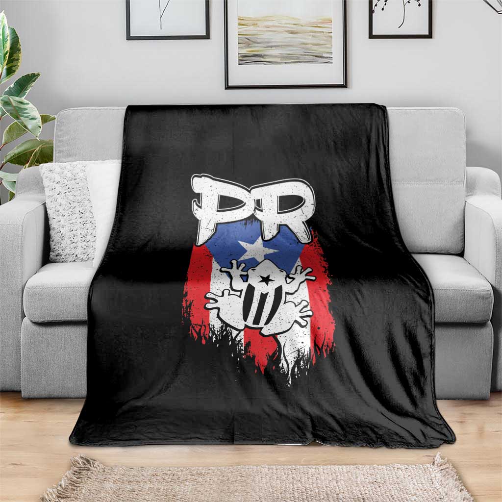 Puerto Rico Flag Hispanic Heritage Month Boricua Coqui Frog Throw Blanket TS11 Print Your Wear