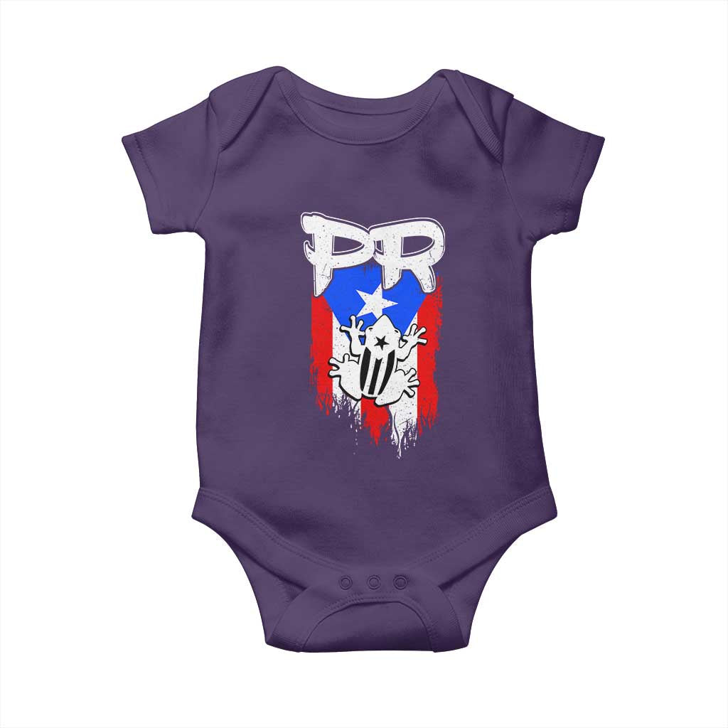 Puerto Rico Flag Hispanic Heritage Month Boricua Coqui Frog Baby Onesie TS11 Purple Print Your Wear
