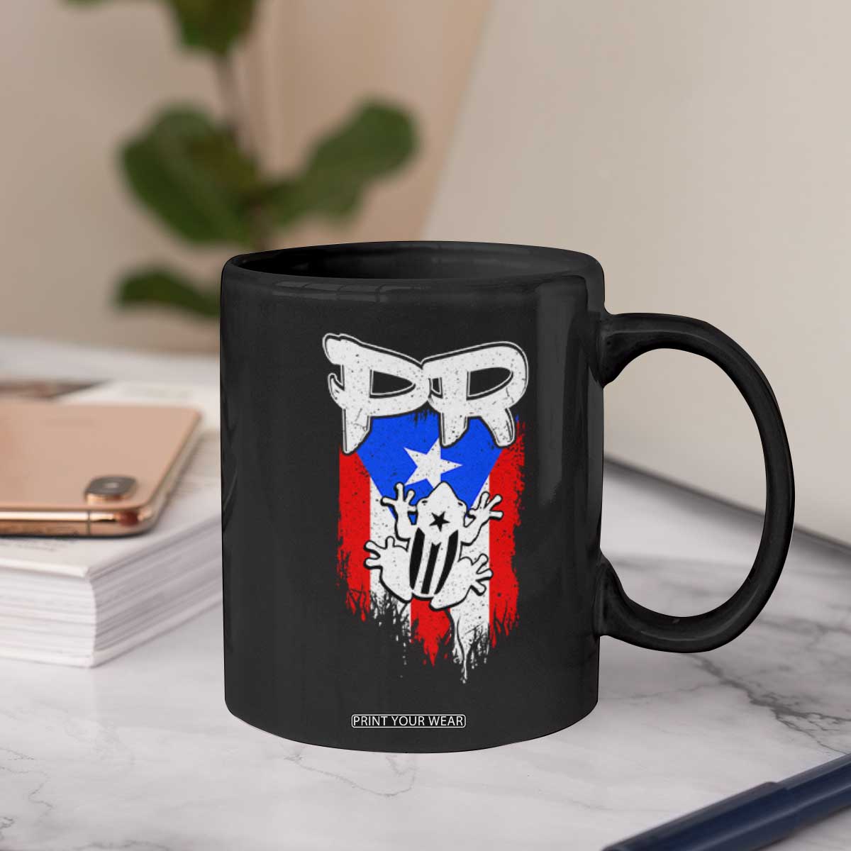 Puerto Rico Flag Hispanic Heritage Month Boricua Coqui Frog Coffee Mug TS11 Print Your Wear