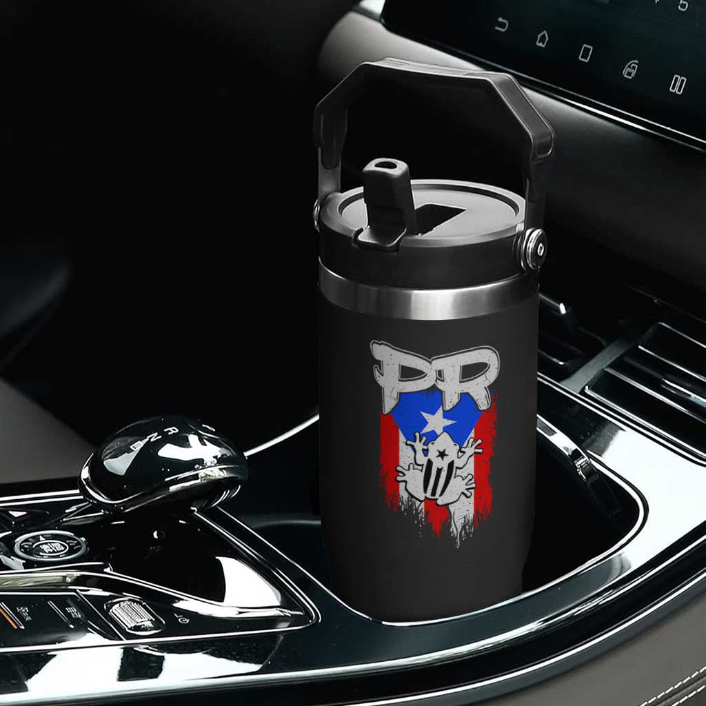 Puerto Rico Flag Hispanic Heritage Month Boricua Coqui Frog Flip Straw Tumbler TS11 Print Your Wear