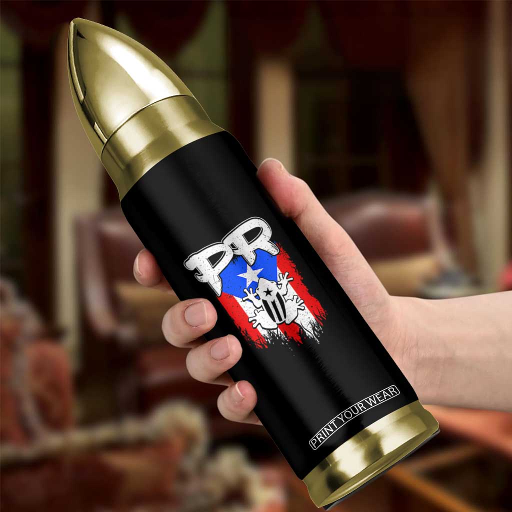 Puerto Rico Flag Hispanic Heritage Month Boricua Coqui Frog Bullet Tumbler TS11 Print Your Wear