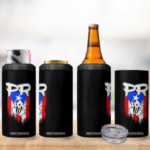 Puerto Rico Flag Hispanic Heritage Month Boricua Coqui Frog 4 in 1 Can Cooler Tumbler TS11 Print Your Wear