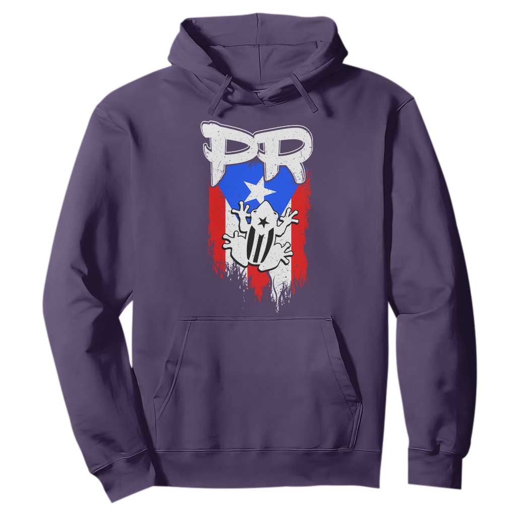 Puerto Rico Flag Hispanic Heritage Month Boricua Coqui Frog Hoodie TS11 Purple Print Your Wear