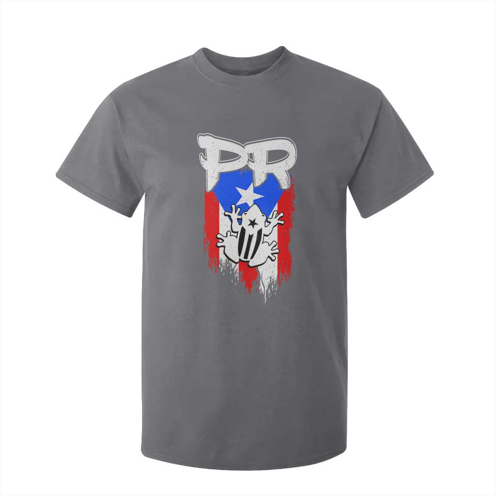 Puerto Rico Flag Hispanic Heritage Month Boricua Coqui Frog T Shirt For Kid TS11 Charcoal Print Your Wear