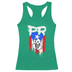 Puerto Rico Flag Hispanic Heritage Month Boricua Coqui Frog Racerback Tank Top TS11 Irish Green Print Your Wear