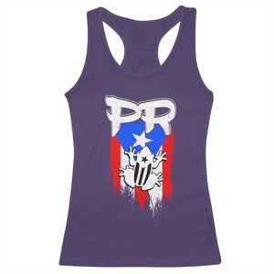 Puerto Rico Flag Hispanic Heritage Month Boricua Coqui Frog Racerback Tank Top TS11 Purple Print Your Wear