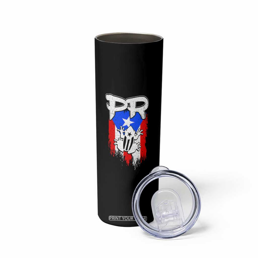 Puerto Rico Flag Hispanic Heritage Month Boricua Coqui Frog Skinny Tumbler TS11 Print Your Wear