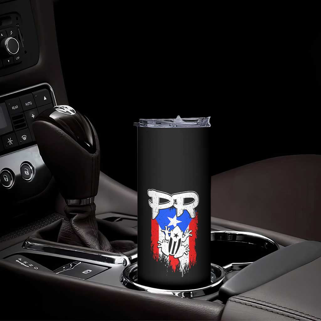 Puerto Rico Flag Hispanic Heritage Month Boricua Coqui Frog Skinny Tumbler TS11 Print Your Wear