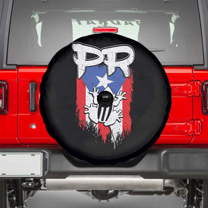Puerto Rico Flag Hispanic Heritage Month Boricua Coqui Frog Spare Tire Cover TS11 Black Print Your Wear