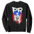 Puerto Rico Flag Hispanic Heritage Month Boricua Coqui Frog Sweatshirt TS11 Black Print Your Wear