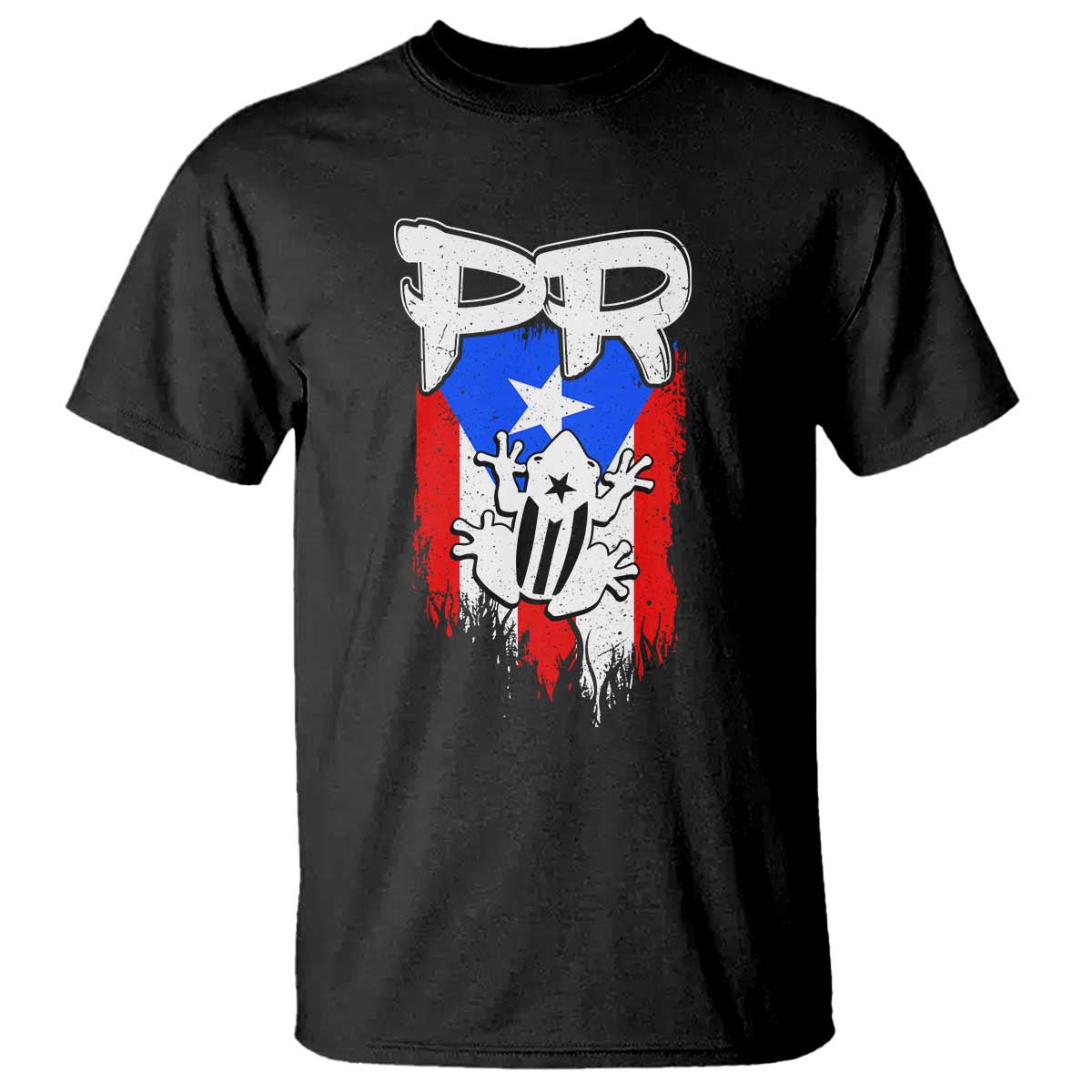 Puerto Rico Flag Hispanic Heritage Month Boricua Coqui Frog T Shirt TS11 Black Print Your Wear