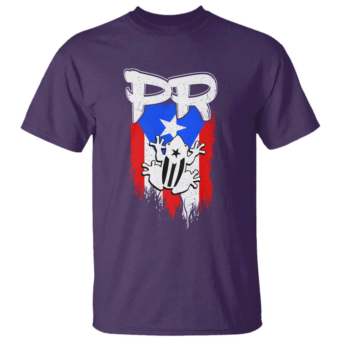 Puerto Rico Flag Hispanic Heritage Month Boricua Coqui Frog T Shirt TS11 Purple Print Your Wear