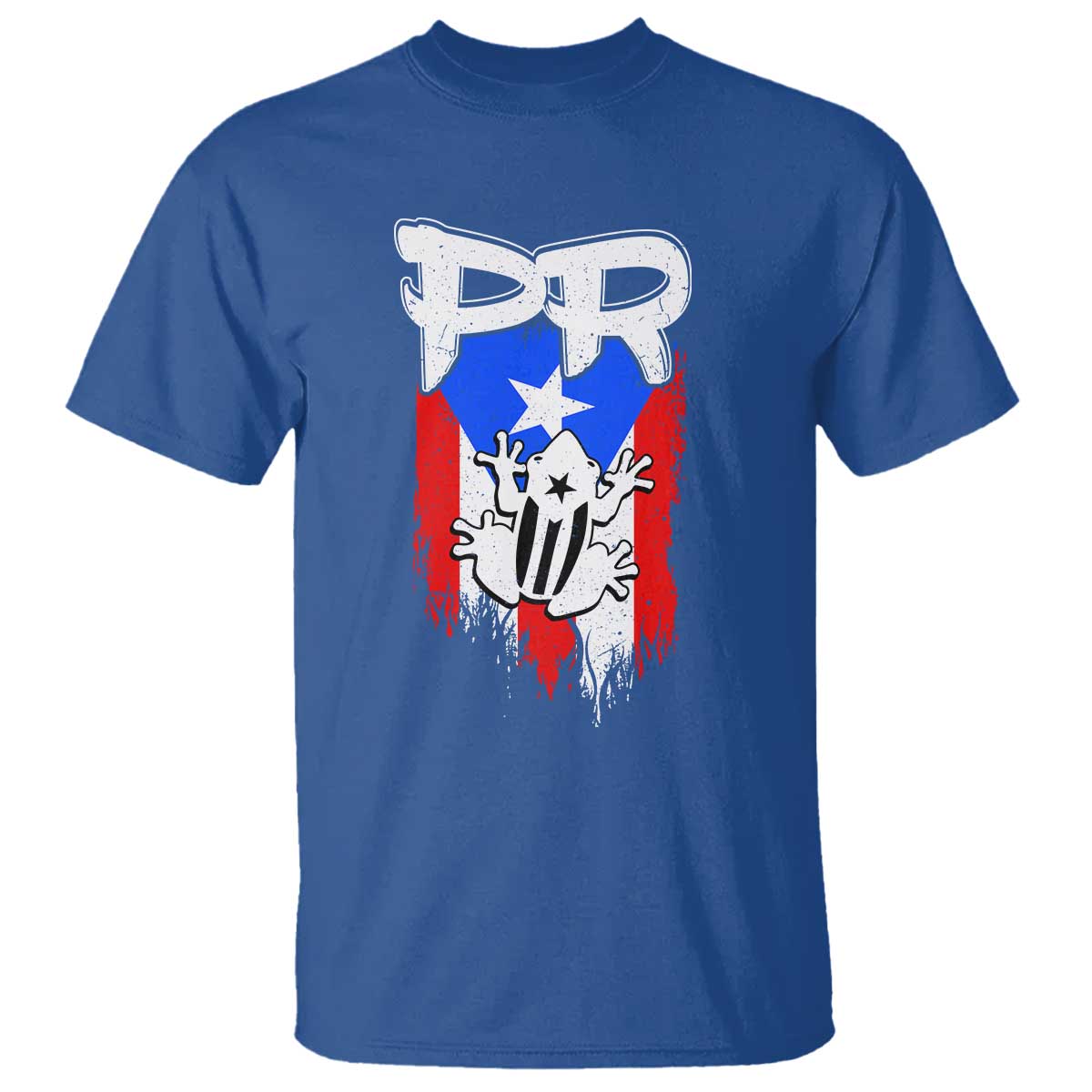Puerto Rico Flag Hispanic Heritage Month Boricua Coqui Frog T Shirt TS11 Royal Blue Print Your Wear