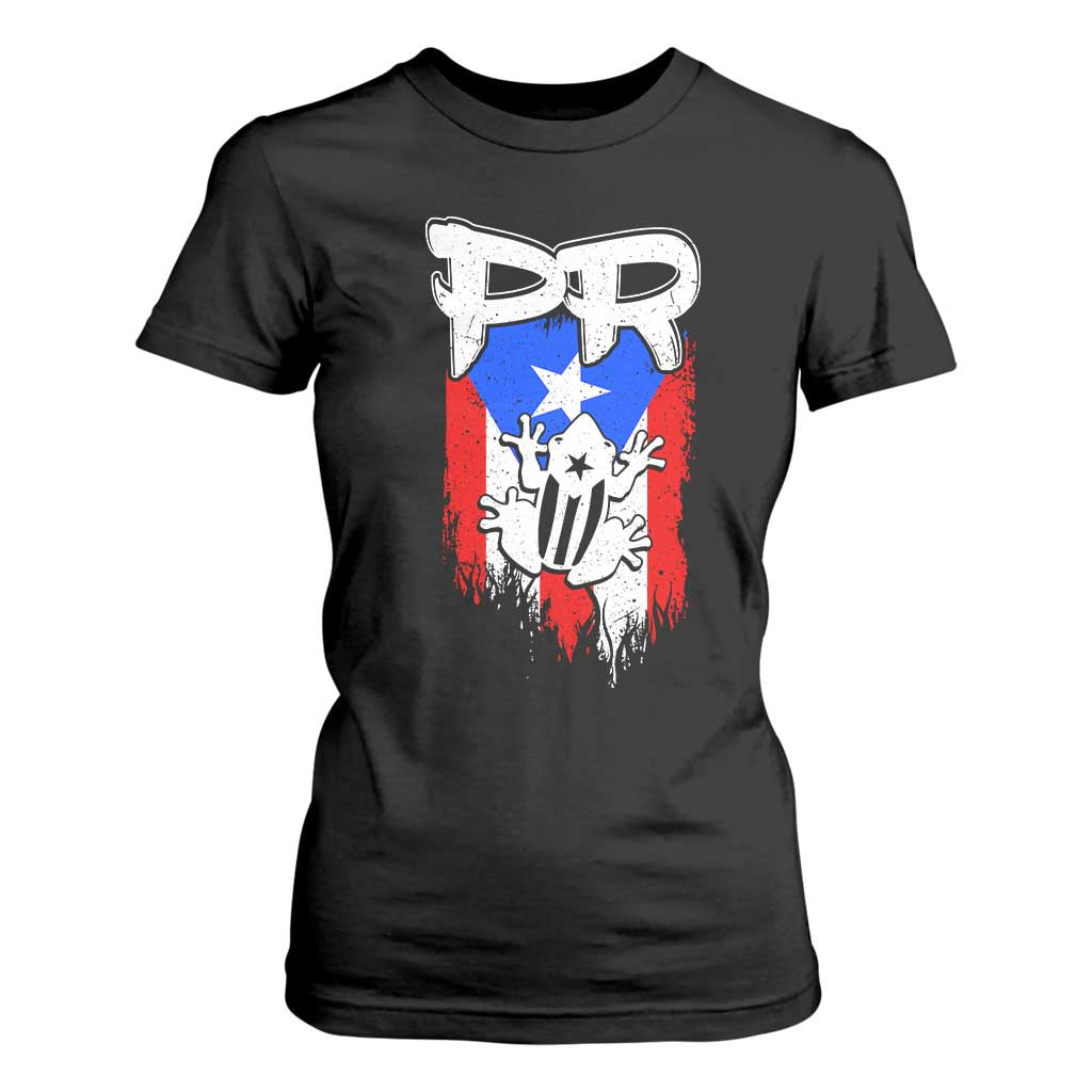 Puerto Rico Flag Hispanic Heritage Month Boricua Coqui Frog T Shirt For Women TS11 Black Print Your Wear