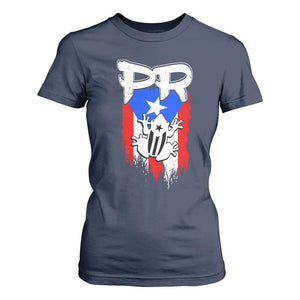 Puerto Rico Flag Hispanic Heritage Month Boricua Coqui Frog T Shirt For Women TS11 Navy Print Your Wear