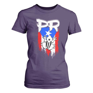 Puerto Rico Flag Hispanic Heritage Month Boricua Coqui Frog T Shirt For Women TS11 Purple Print Your Wear