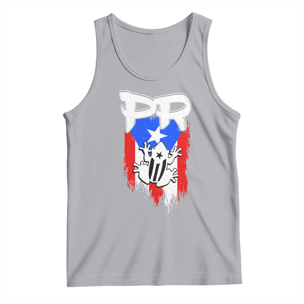 Puerto Rico Flag Hispanic Heritage Month Boricua Coqui Frog Tank Top TS11 Athletic Heather Print Your Wear