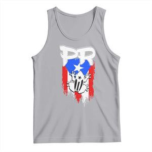 Puerto Rico Flag Hispanic Heritage Month Boricua Coqui Frog Tank Top TS11 Athletic Heather Print Your Wear