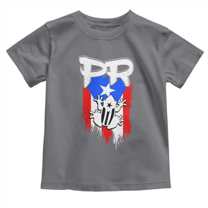 Puerto Rico Flag Hispanic Heritage Month Boricua Coqui Frog Toddler T Shirt TS11 Charcoal Print Your Wear
