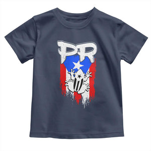 Puerto Rico Flag Hispanic Heritage Month Boricua Coqui Frog Toddler T Shirt TS11 Navy Print Your Wear