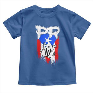 Puerto Rico Flag Hispanic Heritage Month Boricua Coqui Frog Toddler T Shirt TS11 Royal Blue Print Your Wear