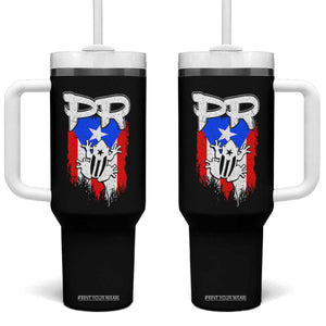 Puerto Rico Flag Hispanic Heritage Month Boricua Coqui Frog Tumbler With Handle TS11 One Size: 40 oz Black Print Your Wear