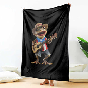 Puerto Rico Coqui Frog Puerto Rican Flag Taino Boricua Guitar Throw Blanket TS11 Print Your Wear