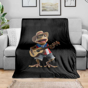 Puerto Rico Coqui Frog Puerto Rican Flag Taino Boricua Guitar Throw Blanket TS11 Print Your Wear