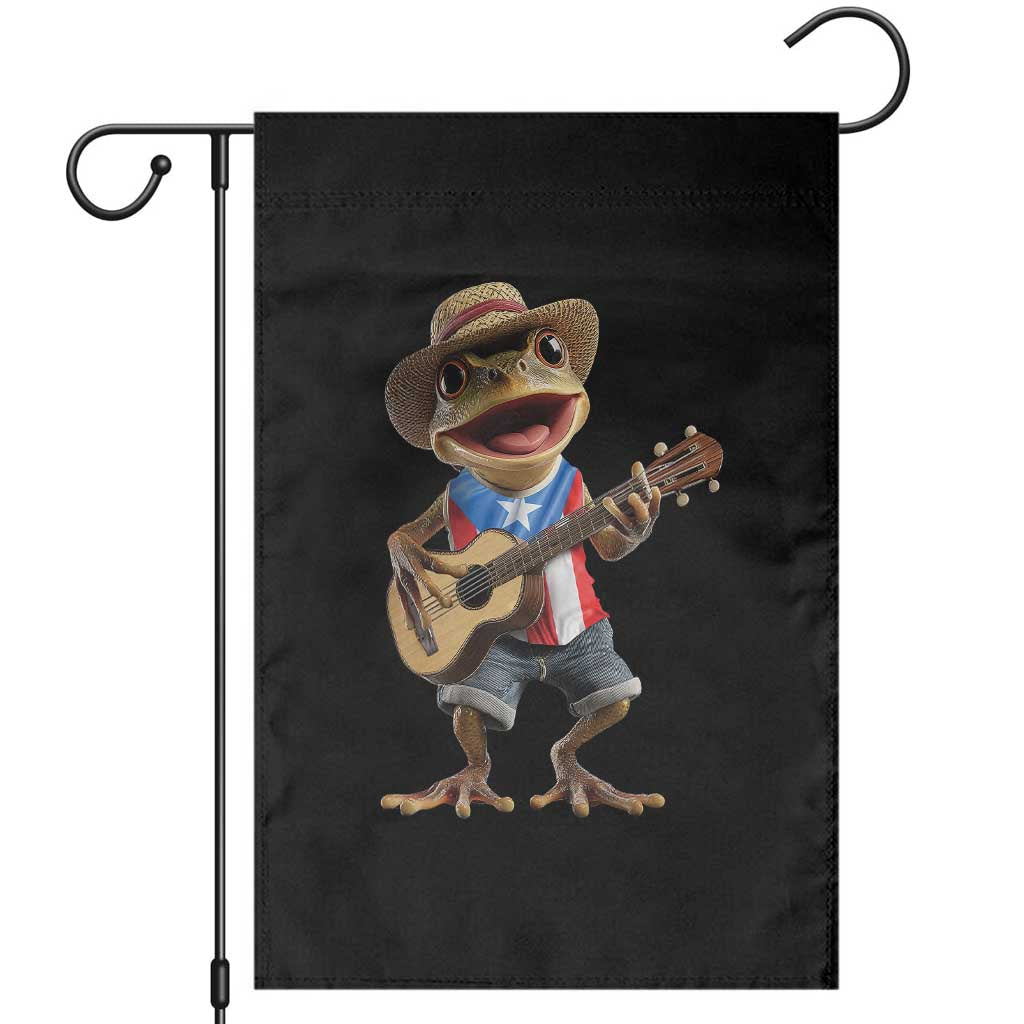 Puerto Rico Coqui Frog Puerto Rican Flag Taino Boricua Guitar Garden Flag TS11 Black Print Your Wear