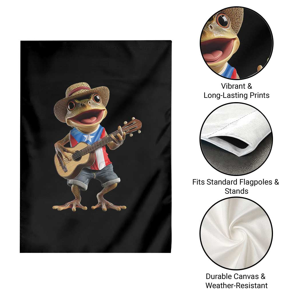 Puerto Rico Coqui Frog Puerto Rican Flag Taino Boricua Guitar Garden Flag TS11 Print Your Wear