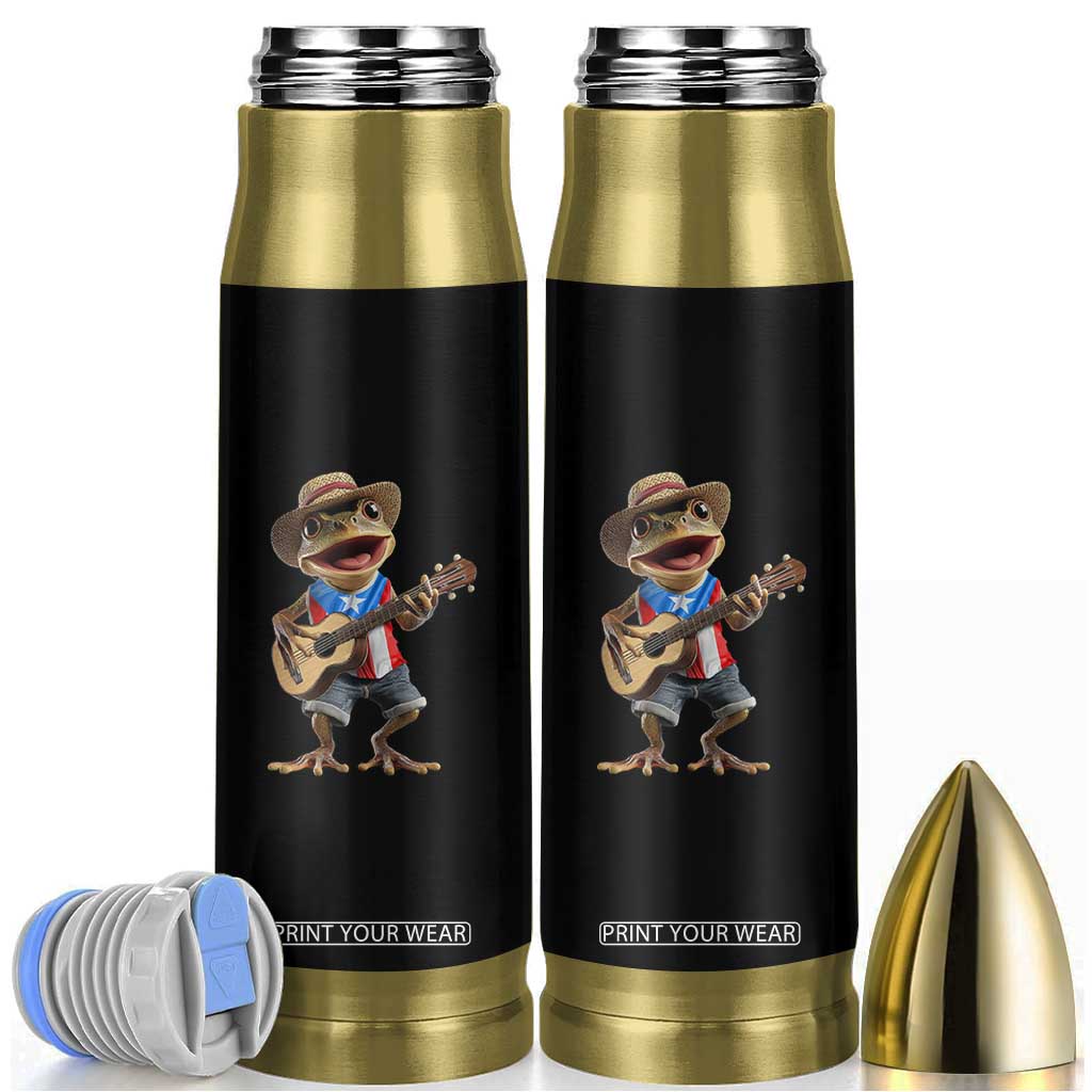 Puerto Rico Coqui Frog Puerto Rican Flag Taino Boricua Guitar Bullet Tumbler TS11 Black Print Your Wear