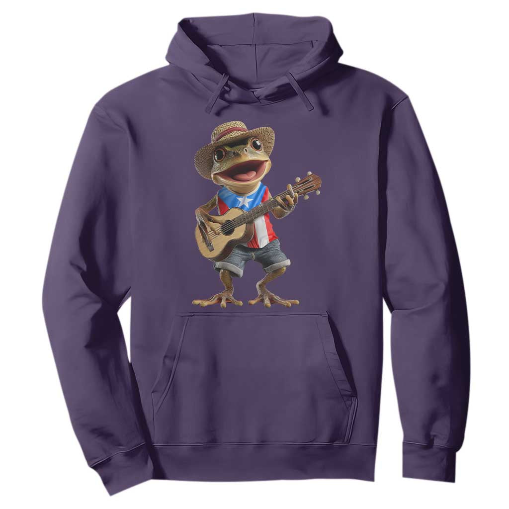 Puerto Rico Coqui Frog Puerto Rican Flag Taino Boricua Guitar Hoodie TS11 Purple Print Your Wear