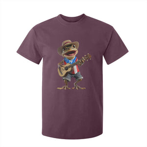 Puerto Rico Coqui Frog Puerto Rican Flag Taino Boricua Guitar T Shirt For Kid TS11 Maroon Print Your Wear