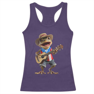 Puerto Rico Coqui Frog Puerto Rican Flag Taino Boricua Guitar Racerback Tank Top TS11 Purple Print Your Wear