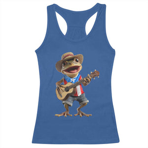 Puerto Rico Coqui Frog Puerto Rican Flag Taino Boricua Guitar Racerback Tank Top TS11 Royal Blue Print Your Wear