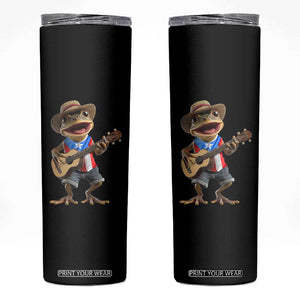 Puerto Rico Coqui Frog Puerto Rican Flag Taino Boricua Guitar Skinny Tumbler TS11 Black Print Your Wear