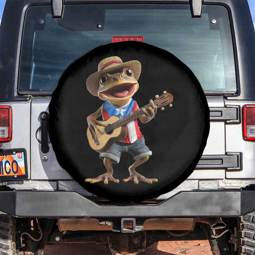 Puerto Rico Coqui Frog Puerto Rican Flag Taino Boricua Guitar Spare Tire Cover TS11 No hole Black Print Your Wear