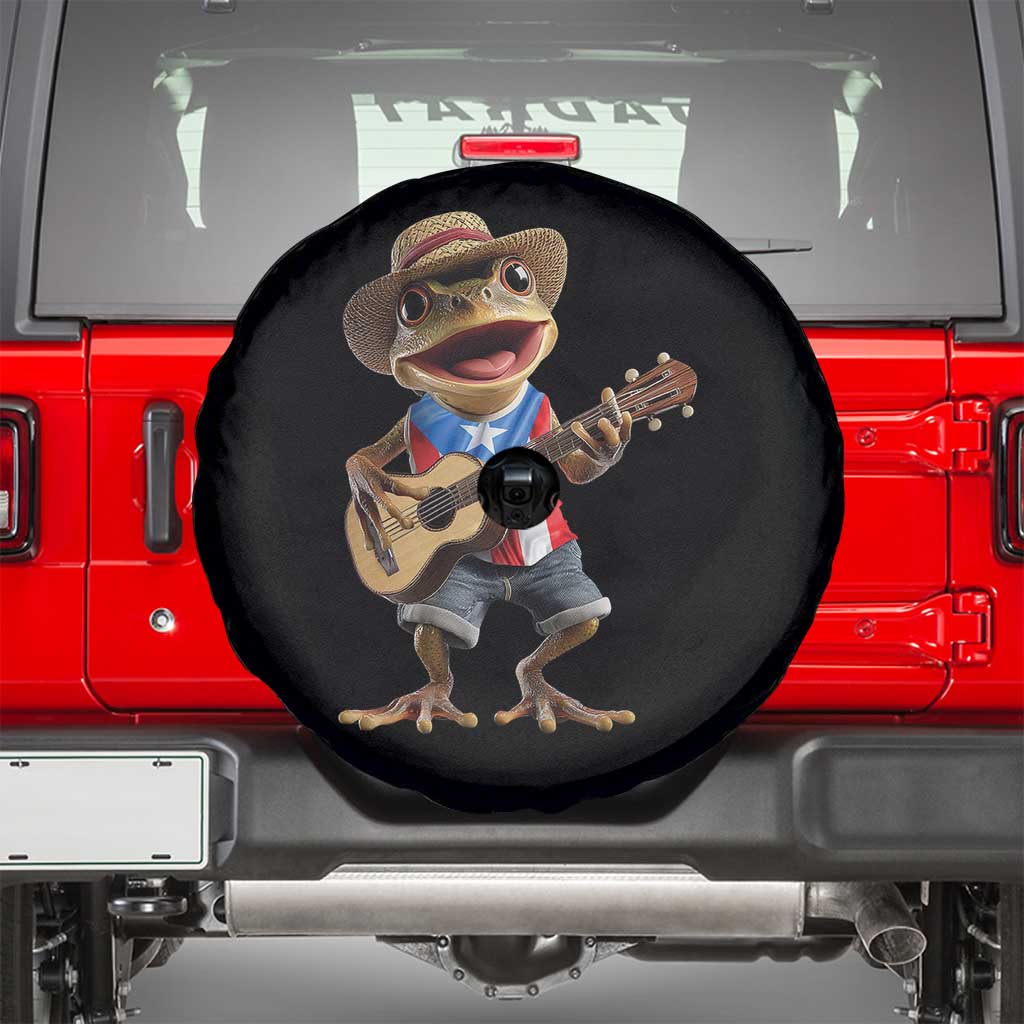 Puerto Rico Coqui Frog Puerto Rican Flag Taino Boricua Guitar Spare Tire Cover TS11 Black Print Your Wear