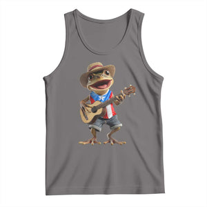 Puerto Rico Coqui Frog Puerto Rican Flag Taino Boricua Guitar Tank Top TS11 Deep Heather Print Your Wear