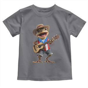 Puerto Rico Coqui Frog Puerto Rican Flag Taino Boricua Guitar Toddler T Shirt TS11 Charcoal Print Your Wear