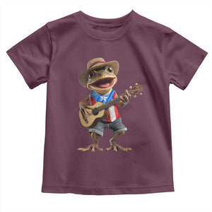 Puerto Rico Coqui Frog Puerto Rican Flag Taino Boricua Guitar Toddler T Shirt TS11 Maroon Print Your Wear