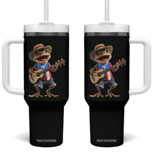 Puerto Rico Coqui Frog Puerto Rican Flag Taino Boricua Guitar Tumbler With Handle TS11 One Size: 40 oz Black Print Your Wear