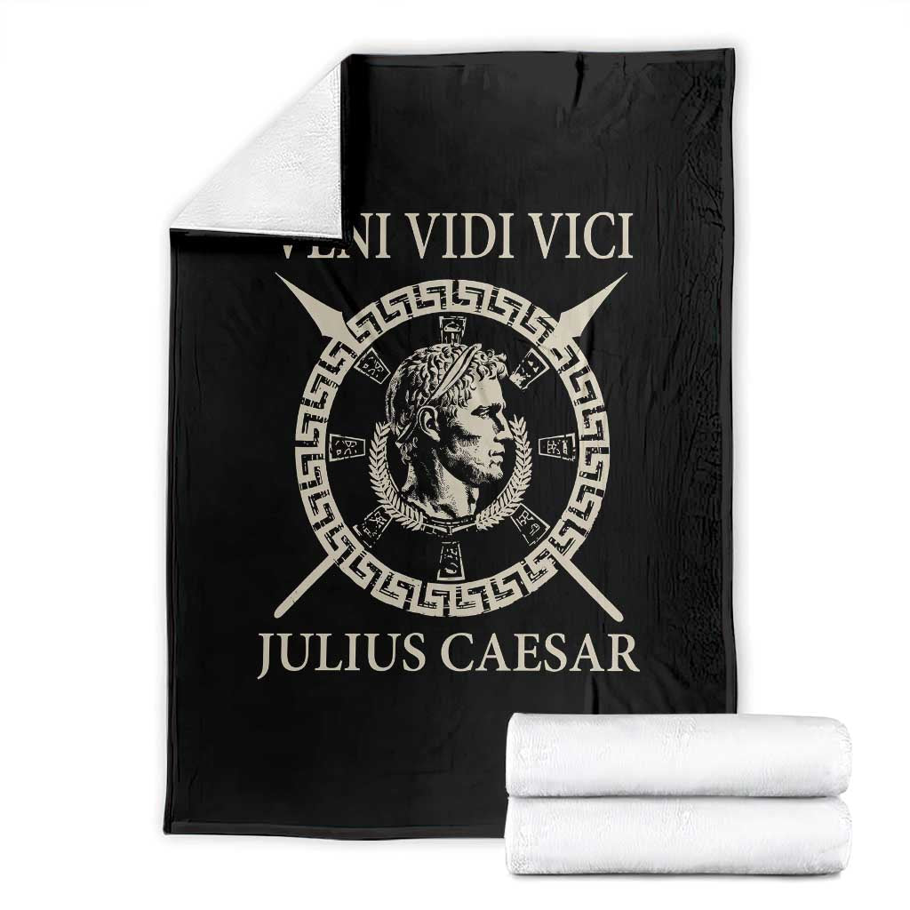 Julius Caesar Throw Blanket Veni Vidi Vici Roman History - Print Your Wear