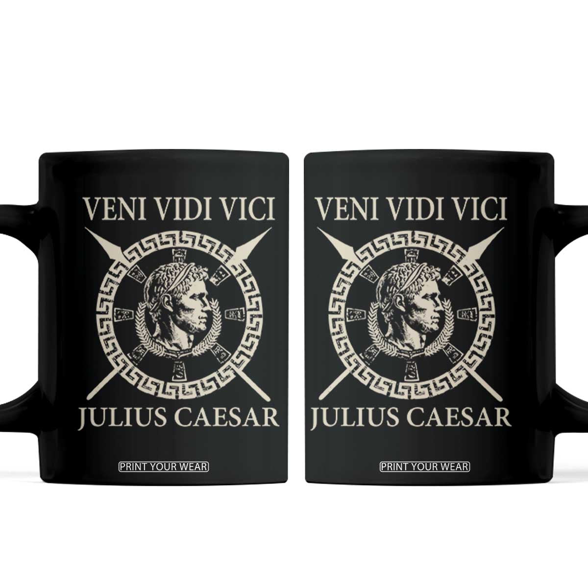 Julius Caesar Coffee Mug Veni Vidi Vici Roman History TS11 Black Print Your Wear