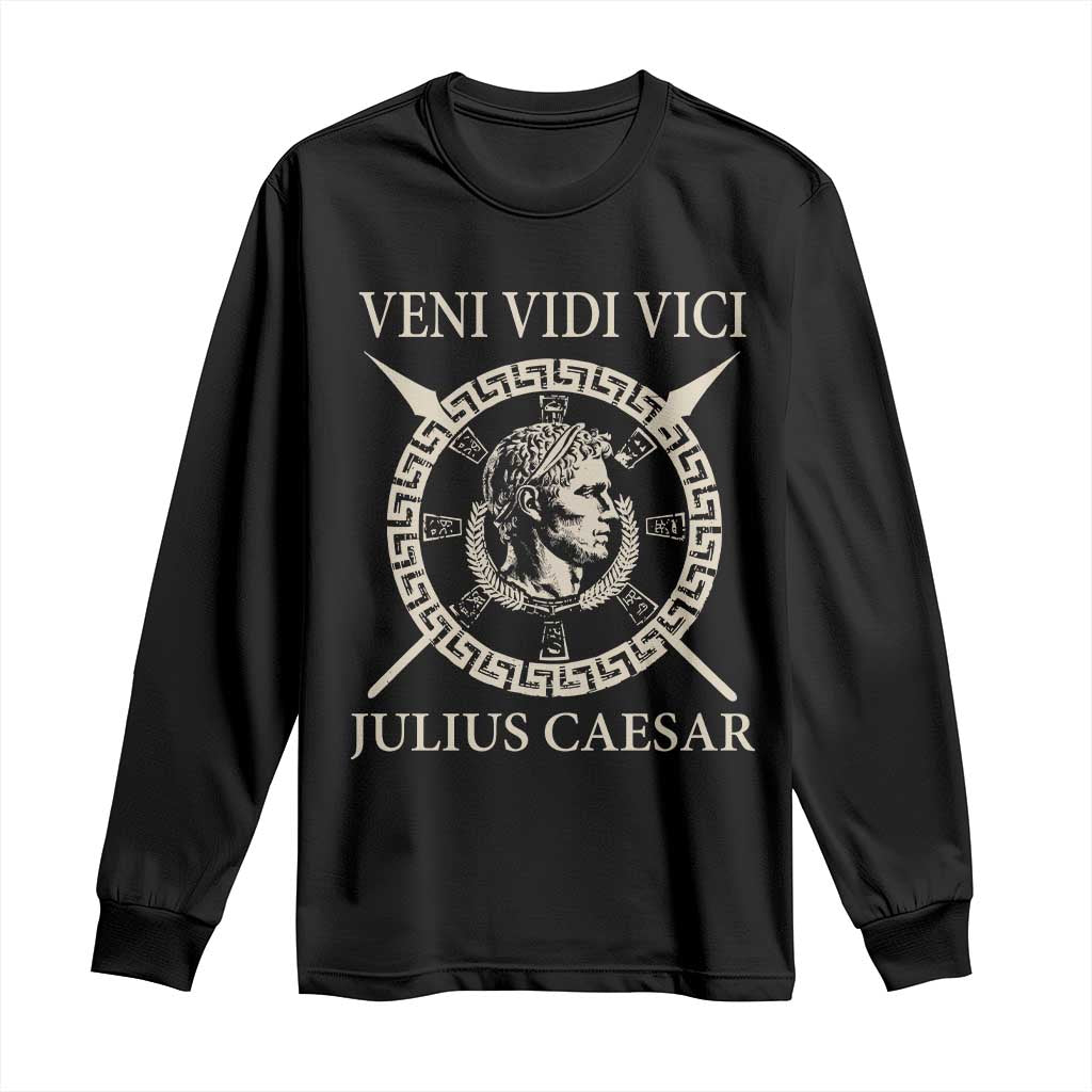 Julius Caesar Long Sleeve Shirt Veni Vidi Vici Roman History TS11 Black Print Your Wear