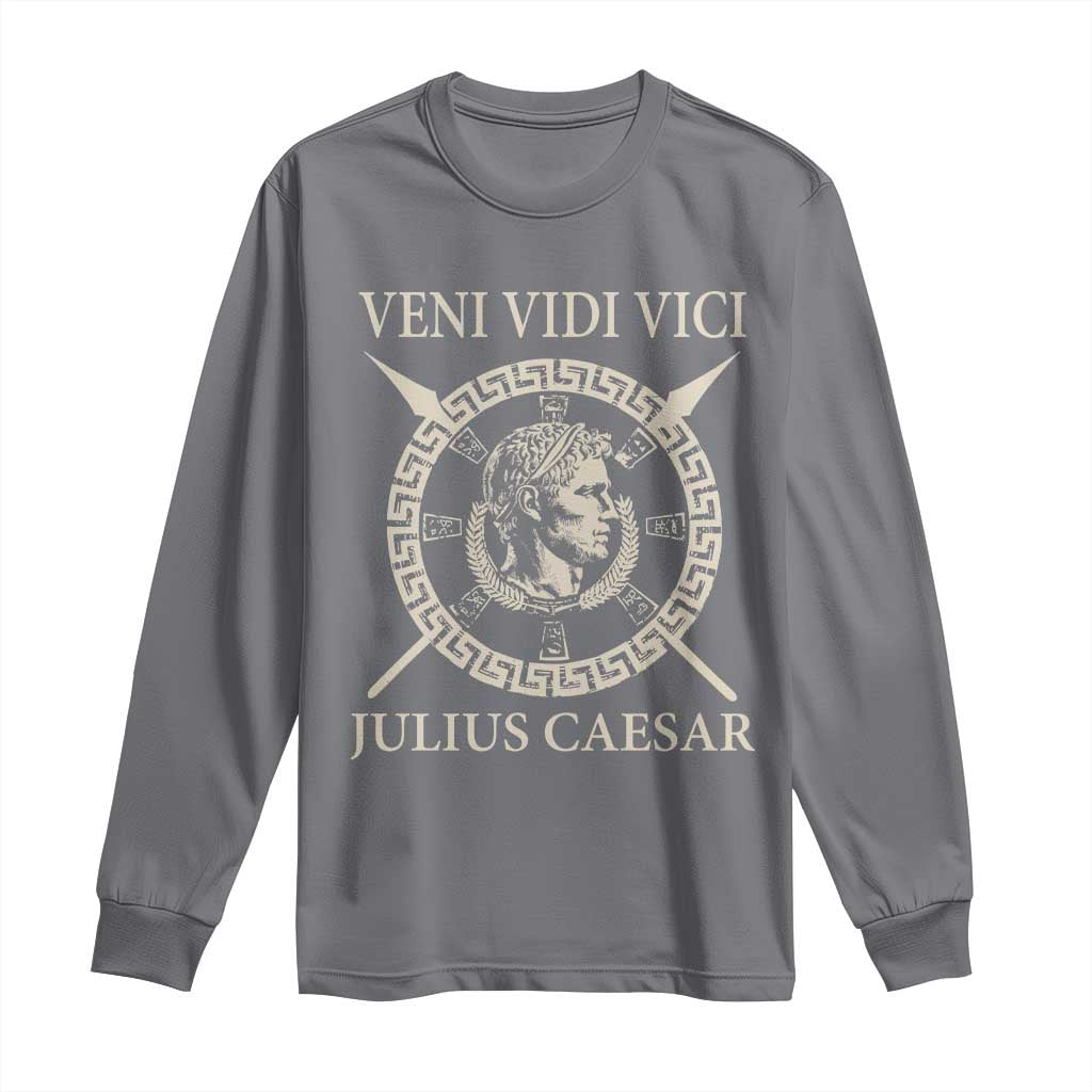 Julius Caesar Long Sleeve Shirt Veni Vidi Vici Roman History TS11 Charcoal Print Your Wear