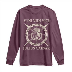 Julius Caesar Long Sleeve Shirt Veni Vidi Vici Roman History TS11 Maroon Print Your Wear