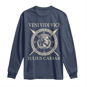Julius Caesar Long Sleeve Shirt Veni Vidi Vici Roman History TS11 Navy Print Your Wear