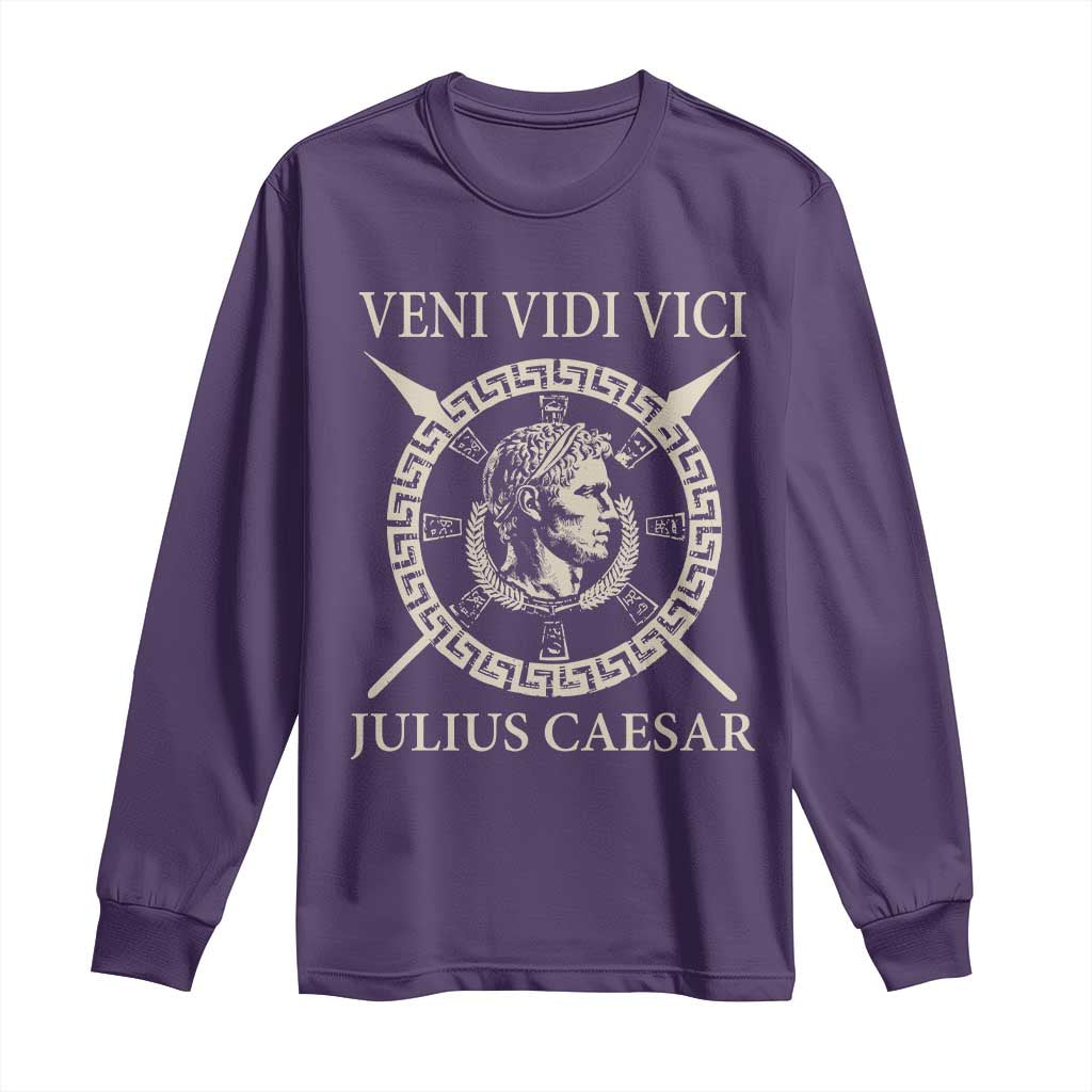 Julius Caesar Long Sleeve Shirt Veni Vidi Vici Roman History TS11 Purple Print Your Wear